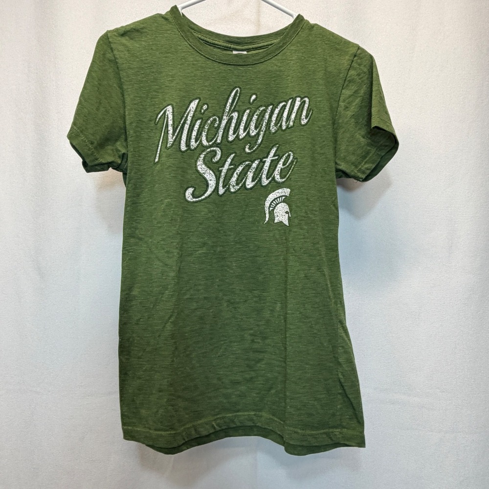 Michigan State Spartans T-Shirt Women Large Green Short Sleeve Collegiate NCAA